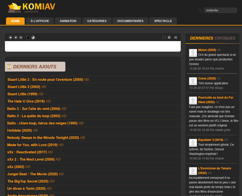 Site de streaming KOMIAV