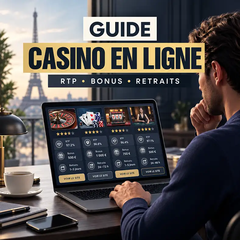 Casino en ligne : comment ça fonctionne ? Guide complet | TOP SITE STREAMING homme jouant a un casino en ligne